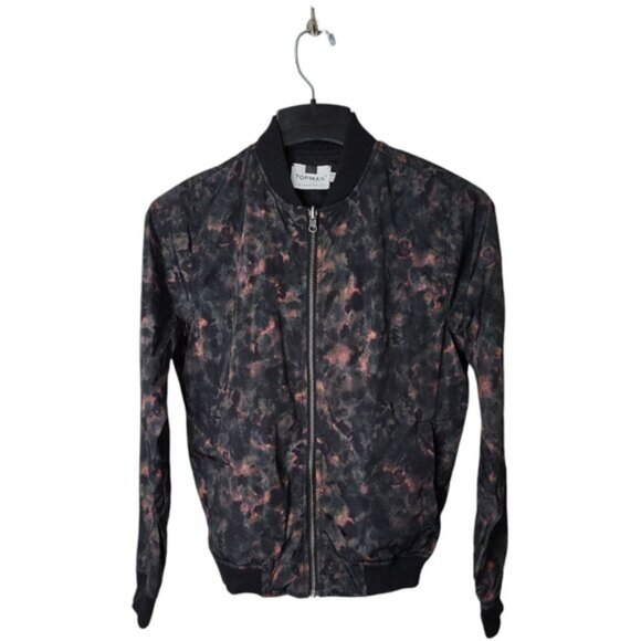 Topman Men's Jacket Size XS Mottled Pattern Windbreaker Full Zip - Picture 1 of 5
